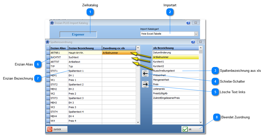 Import Excel XLS (Fremde Kataloge)