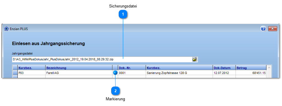 Jahrgang einlesen